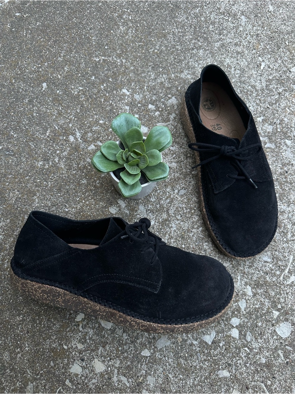 Birkenstock | Gary Suede Leather Black Lace up Shoes